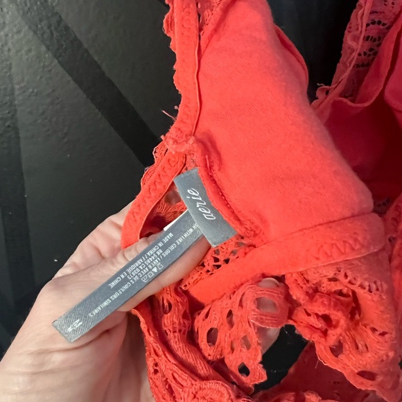 Aerie Lace Halter Bralette - Bright Orange - Picture 3 of 4